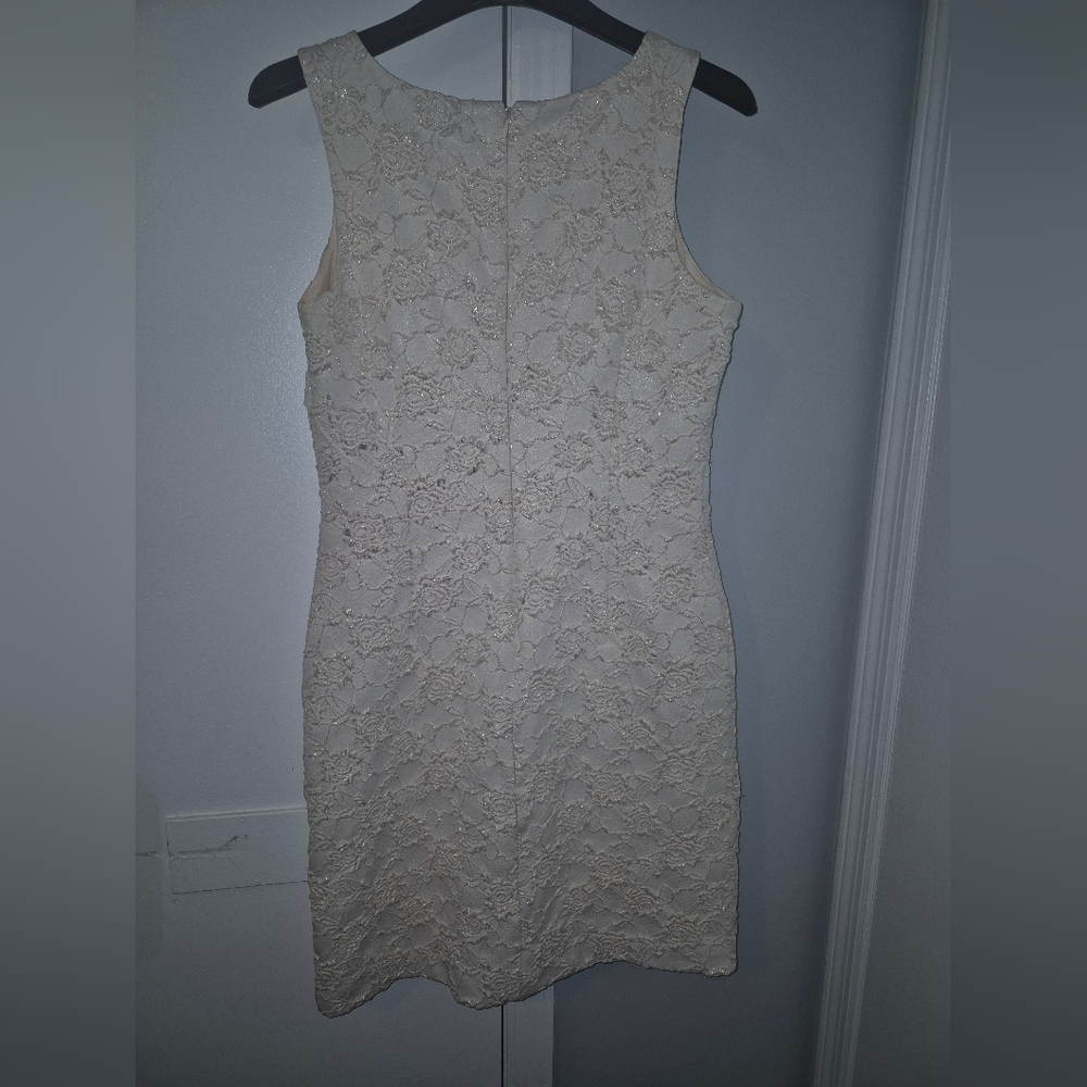 Donna Ricco NY Size 12 Elegant Cream Lace Dress - Picture 7 of 7